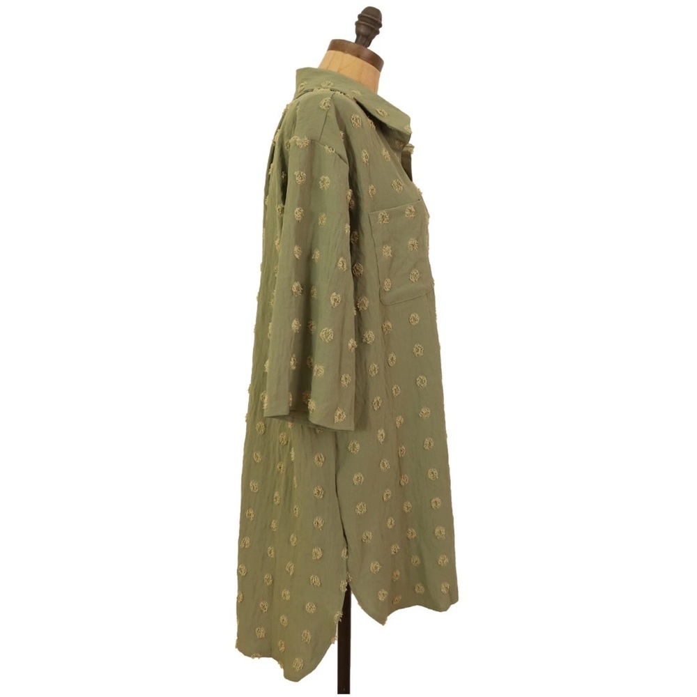 Green Patterned Tunic Dress - Picture 2 of 5